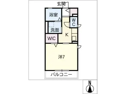 RAFFINATO長久手(1K/2階)の間取り写真