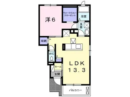 レイクサイドパレスA(1LDK/1階)の間取り写真