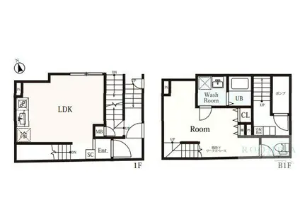 THE VERTEX碑文谷(1LDK/B1階)の間取り写真