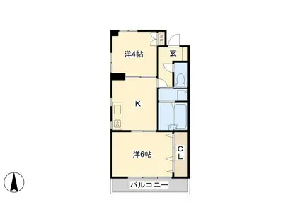 ラ・パイクスII(2K/4階)の間取り写真