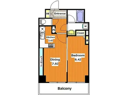 メインステージ錦糸町VIIラピス(1LDK/5階)の間取り写真