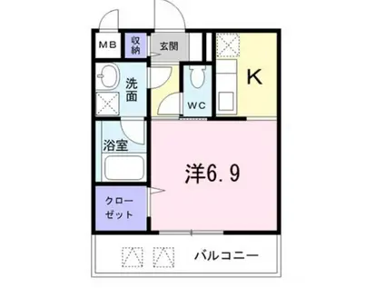 アーバンフォレスト(1K/2階)の間取り写真