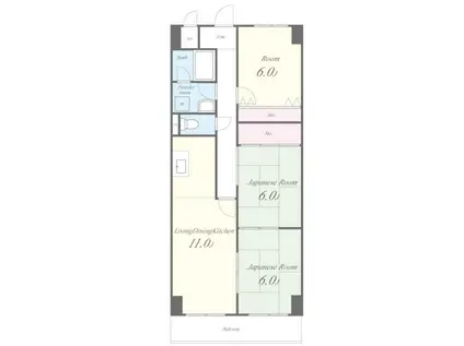 メゾン菱江(3LDK/1階)の間取り写真