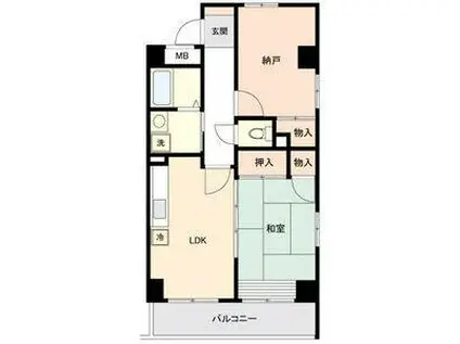 サンコート柳橋(1LDK/2階)の間取り写真