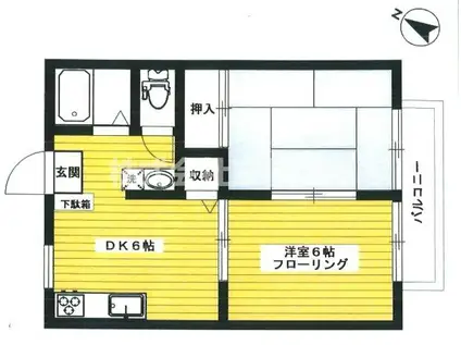 サンヒルズ丸山台(2DK/1階)の間取り写真
