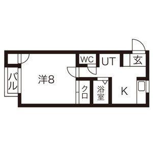 ネオ・メープル高松(1K/1階)の間取り写真