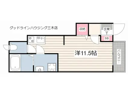 BELL・GRACE(ワンルーム/1階)の間取り写真