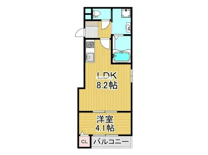 GERBERA(1LDK/3階)の間取り写真