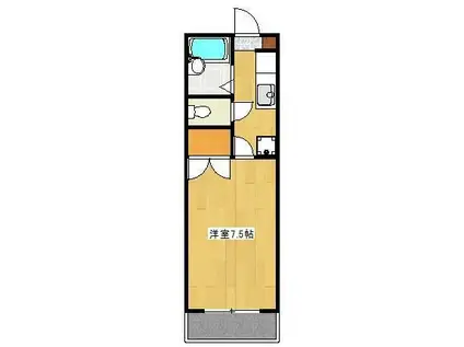 モイセス水前寺2丁目(1K/3階)の間取り写真