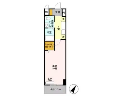 ソラーレ横浜(1K/1階)の間取り写真