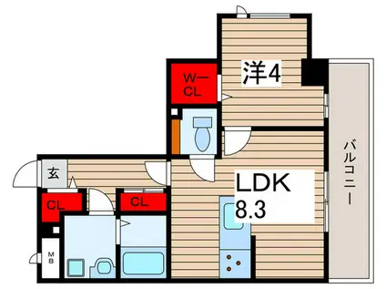 大和ビル(1LDK/9階)の間取り写真