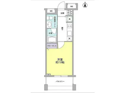 ECUORE(1K/4階)の間取り写真