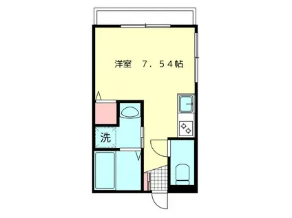 ベイルーム上星川(ワンルーム/3階)の間取り写真