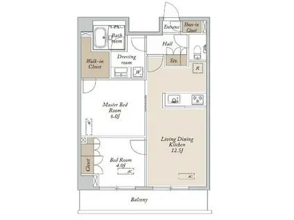 HF東尾久レジデンス HF東尾久レジデンス(2LDK/4階)の間取り写真