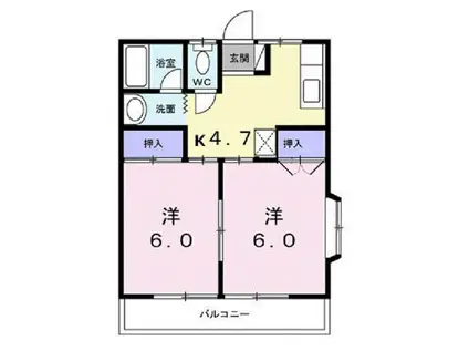 アネックスI(2K/2階)の間取り写真