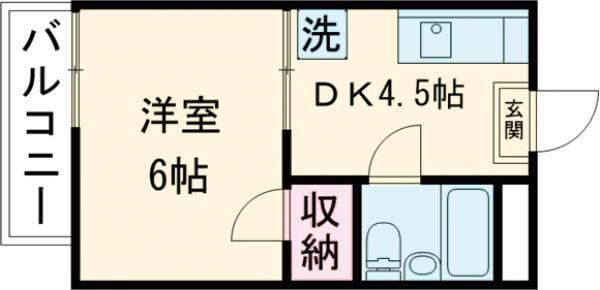 ハイツサン・エイト(1DK/2階)の間取り写真