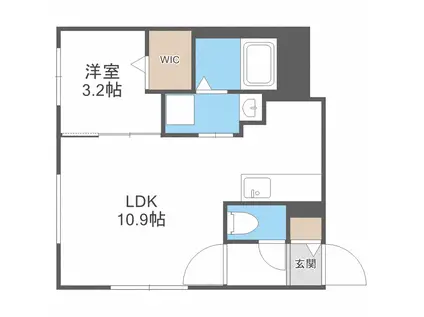 CITY RESIDENCE月寒西シティレジデンス月寒西(1LDK/4階)の間取り写真