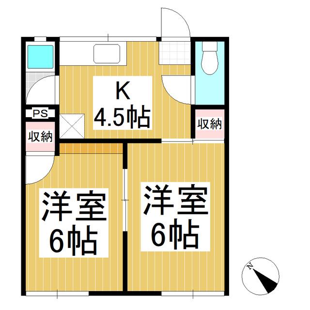 フォーブル柳屋(2K/1階)の間取り写真