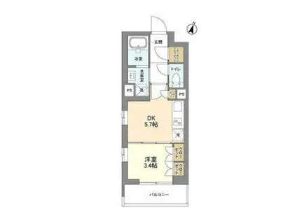 コスモグラシア学芸大学(1DK/1階)の間取り写真