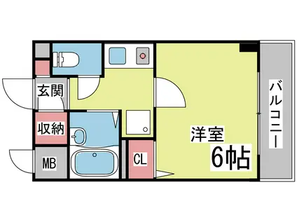 六甲ヒノキ(1K/2階)の間取り写真