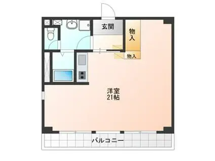 ノイエ・シュトラッセ山木田ビル(ワンルーム/7階)の間取り写真