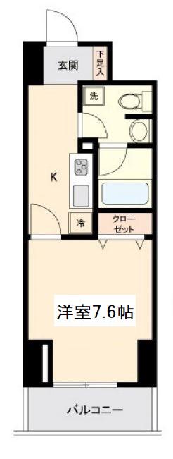 KDX定禅寺通レジデンス(1K/12階)の間取り写真