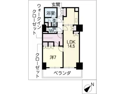 パークシティタワーズガーデン/エアーズFT(1LDK/8階)の間取り写真