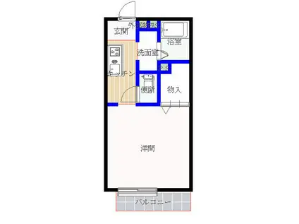 セルリアジョイ(1K/2階)の間取り写真