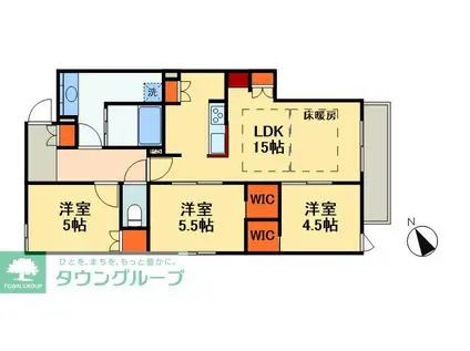 ウエスト・ノワール(3LDK/2階)の間取り写真
