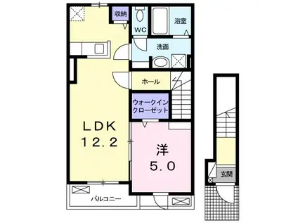 ブライト・サニ-大洲河原(1LDK/2階)の間取り写真