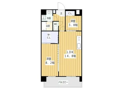 ALIVIS野田阪神(2LDK/6階)の間取り写真