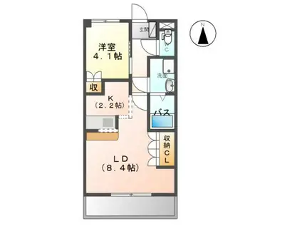 プリムローズ(1LDK/2階)の間取り写真