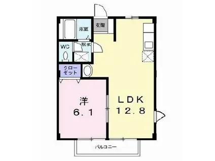 コンフォートT・I(1LDK/2階)の間取り写真