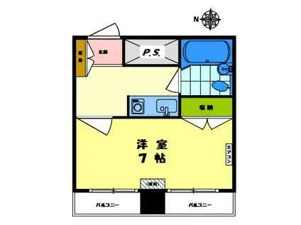 コスモ西早稲田(1K/3階)の間取り写真