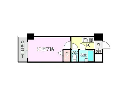 ノルデンハイム淡路(1K/5階)の間取り写真