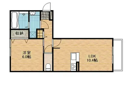 EMPEREUR(1LDK/1階)の間取り写真