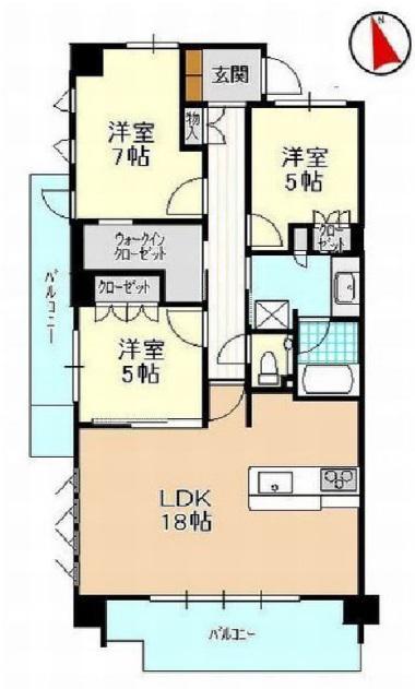 一条レジデンス浜松(3LDK/14階)の間取り写真