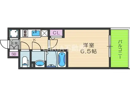 エスリード京橋桜ノ宮公園(1K/4階)の間取り写真