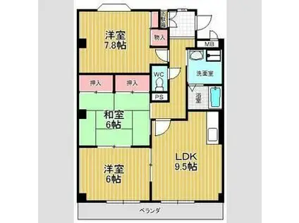 ヴェルドミール徳重(3LDK/2階)の間取り写真
