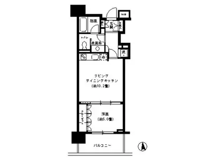 KDXレジデンス芝公園(1LDK/2階)の間取り写真