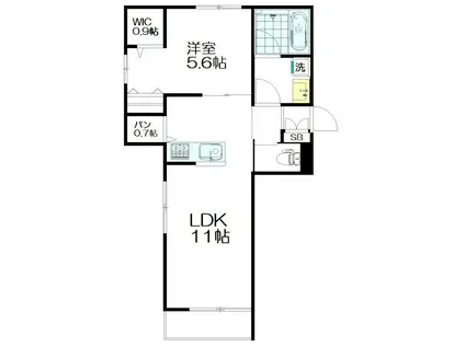 BELLE DEMEURE7(1LDK/1階)の間取り写真