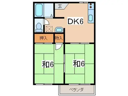 トロネージュ(2DK/2階)の間取り写真