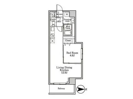 ジュールミエール(1LDK/2階)の間取り写真