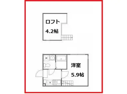 ハーモニーテラス青井XIII(1K/2階)の間取り写真