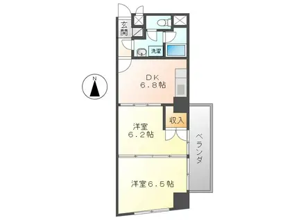 ウィン大須(2DK/4階)の間取り写真