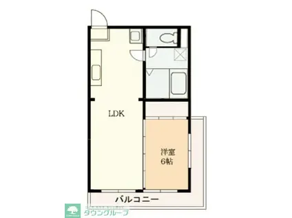 南平ビル(1LDK/2階)の間取り写真