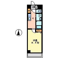 マノワール村雲(1DK/1階)の間取り写真