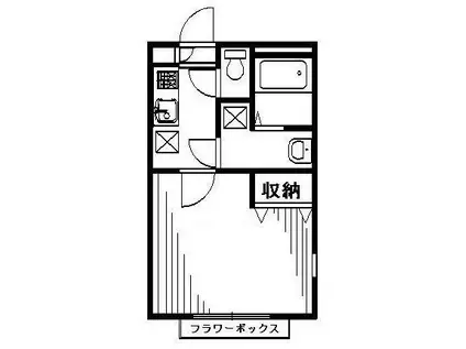 リリックコートM(1K/1階)の間取り写真