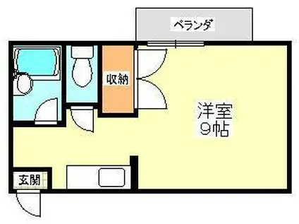 メイユールハウス(ワンルーム/1階)の間取り写真