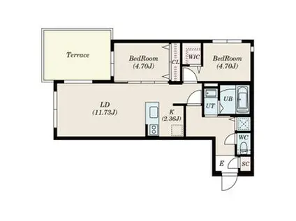 ラクラス大通東(2LDK/1階)の間取り写真